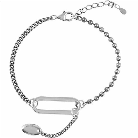 The Delicate Drop Chain and Link Bracelet in 925. - Picture 5 of 9
